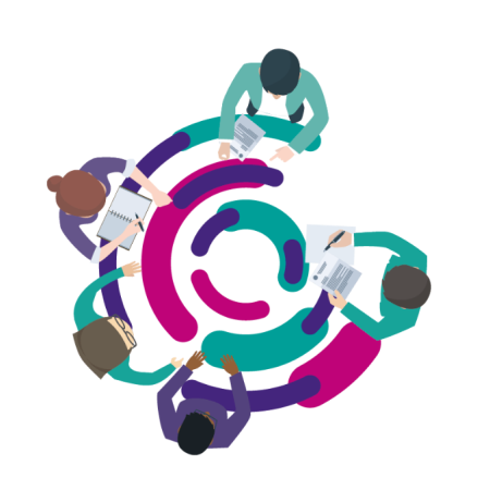 Integrated Care System logo with people sitting around it
