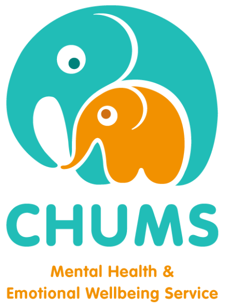 Chums logo, 'mental health and emotion wellbeing support'